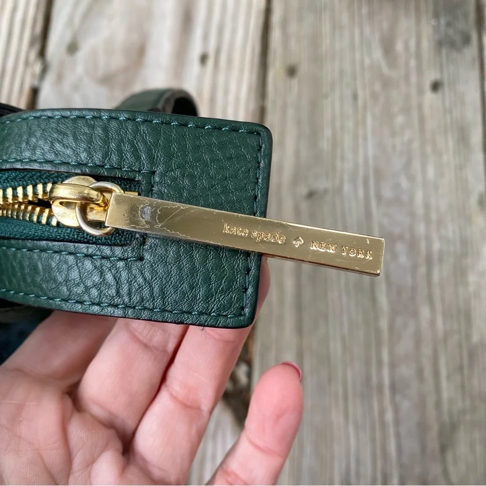 KATE SPADE New York Chatham Lane Harlan Satchel Bag Forest Leaf Green Suede